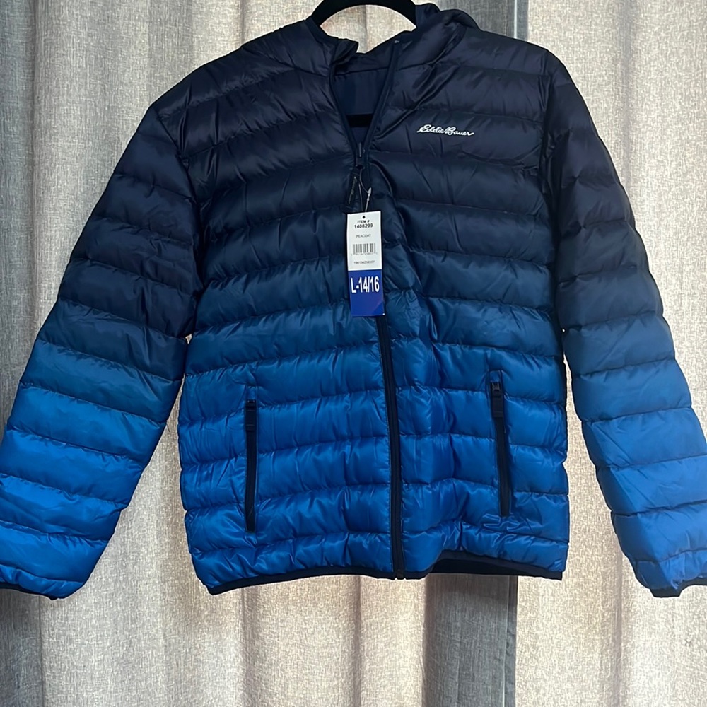 Eddie Bauer NWT kids hooded jacket, large
